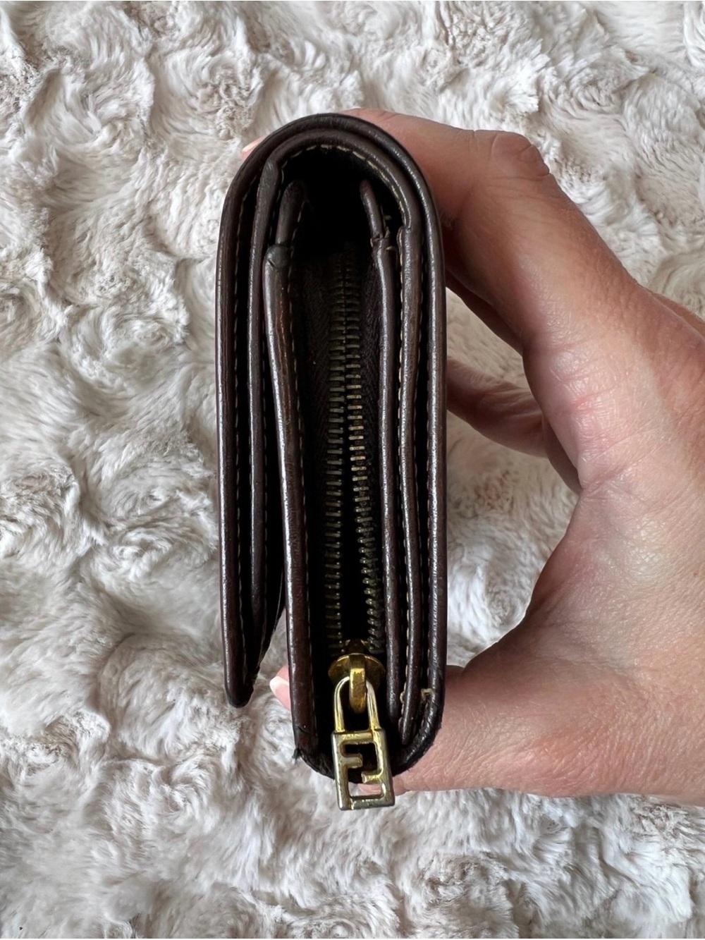 Fendi Zucca Canvas & Leather Continental Trifold Wallet - Picture 6 of 10